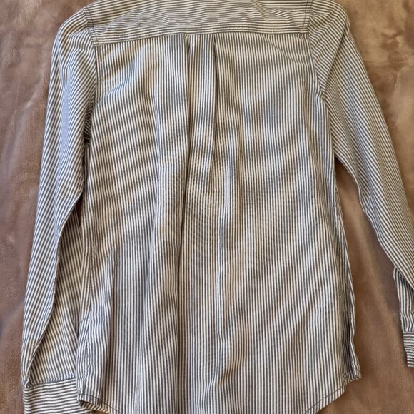 Old Navy White and Navy Striped Button Down Shirt - Picture 3 of 3